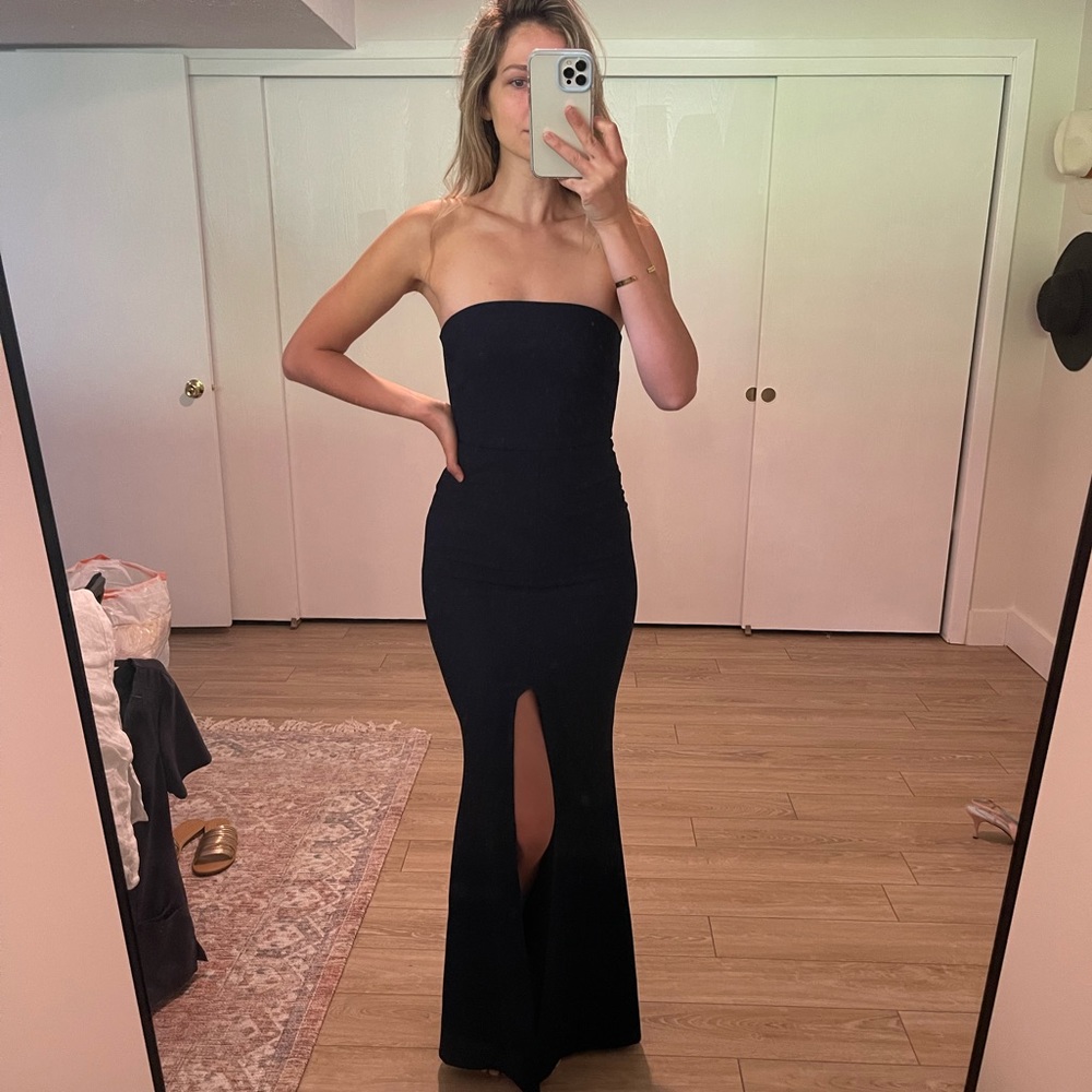 Navy Formal Strapless Dress